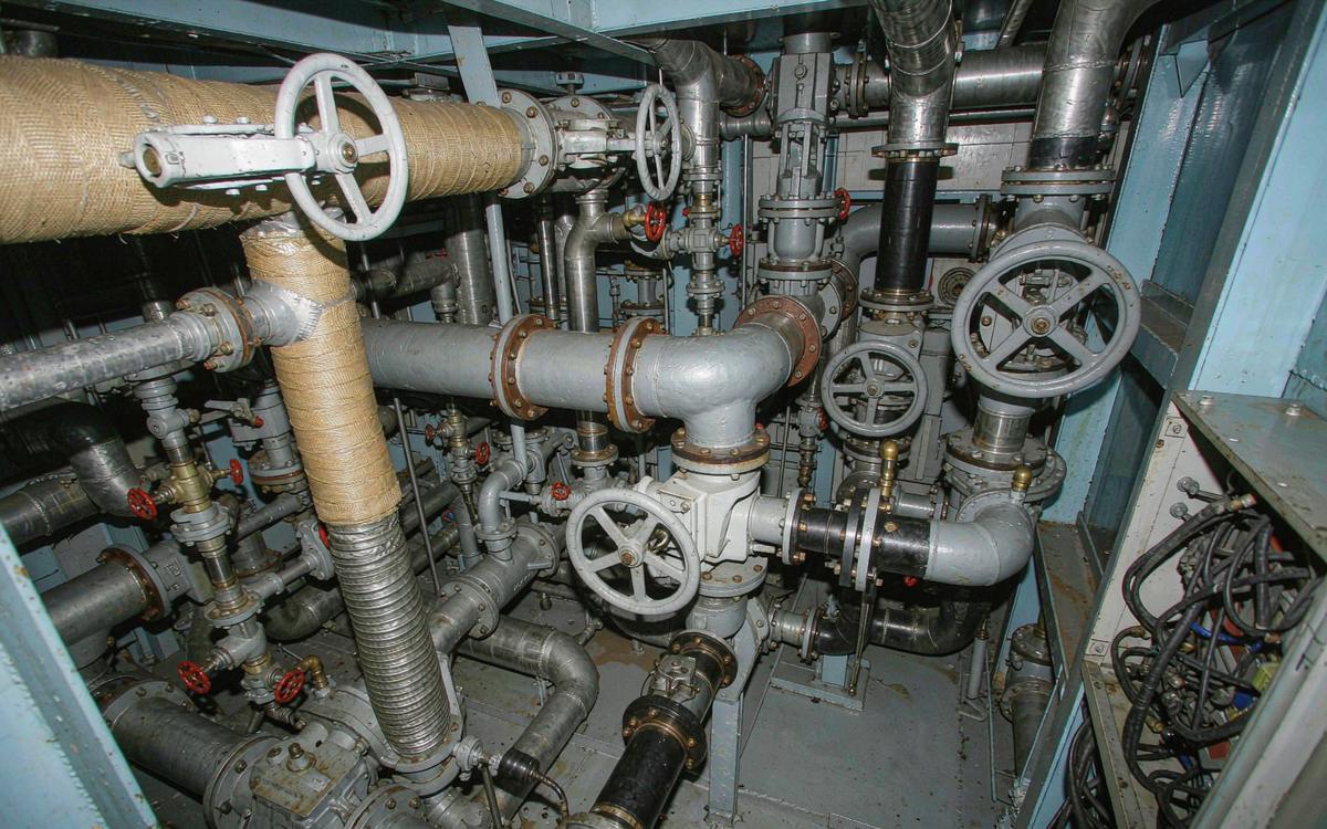 Engine room seawater and ballast piping
